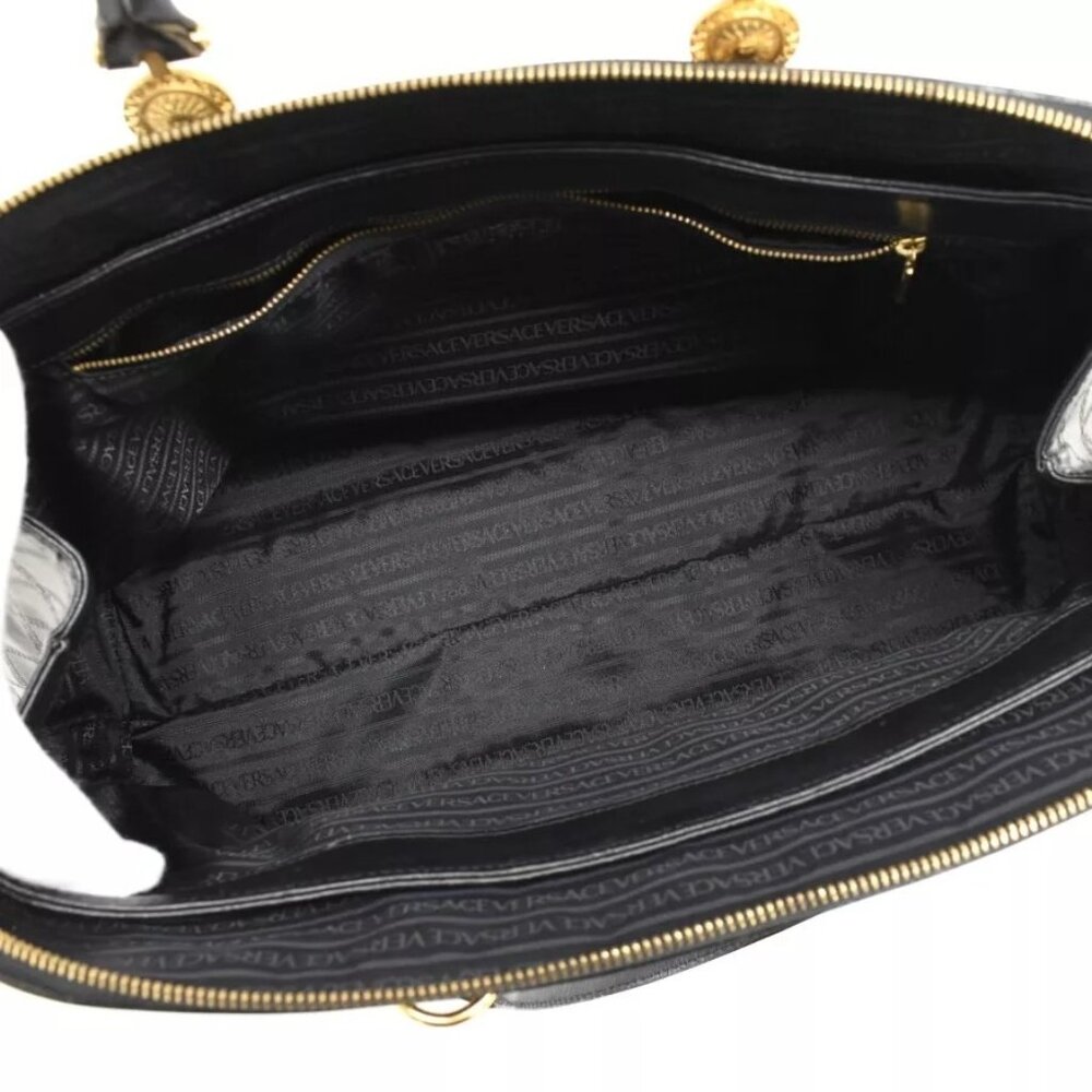 698558AM (S6) Versace Satchel Bag Black Leather - Picture 8 of 10